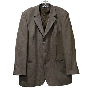 Linea Uomo 3XL Men’s 46 Long Brown Checkered Sport Jacket Blazer Wool FLAW P2